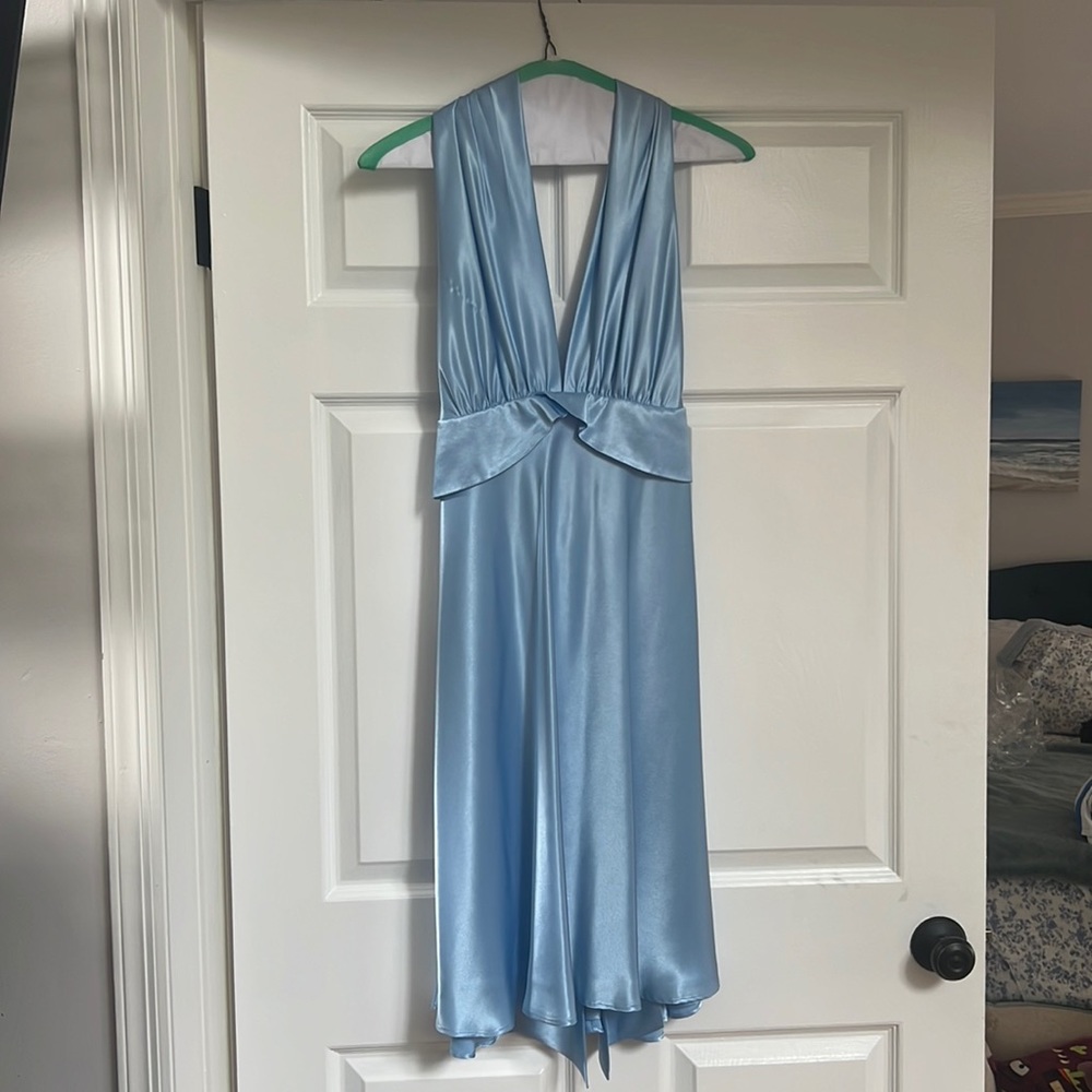 Light blue satin dress